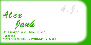 alex jank business card